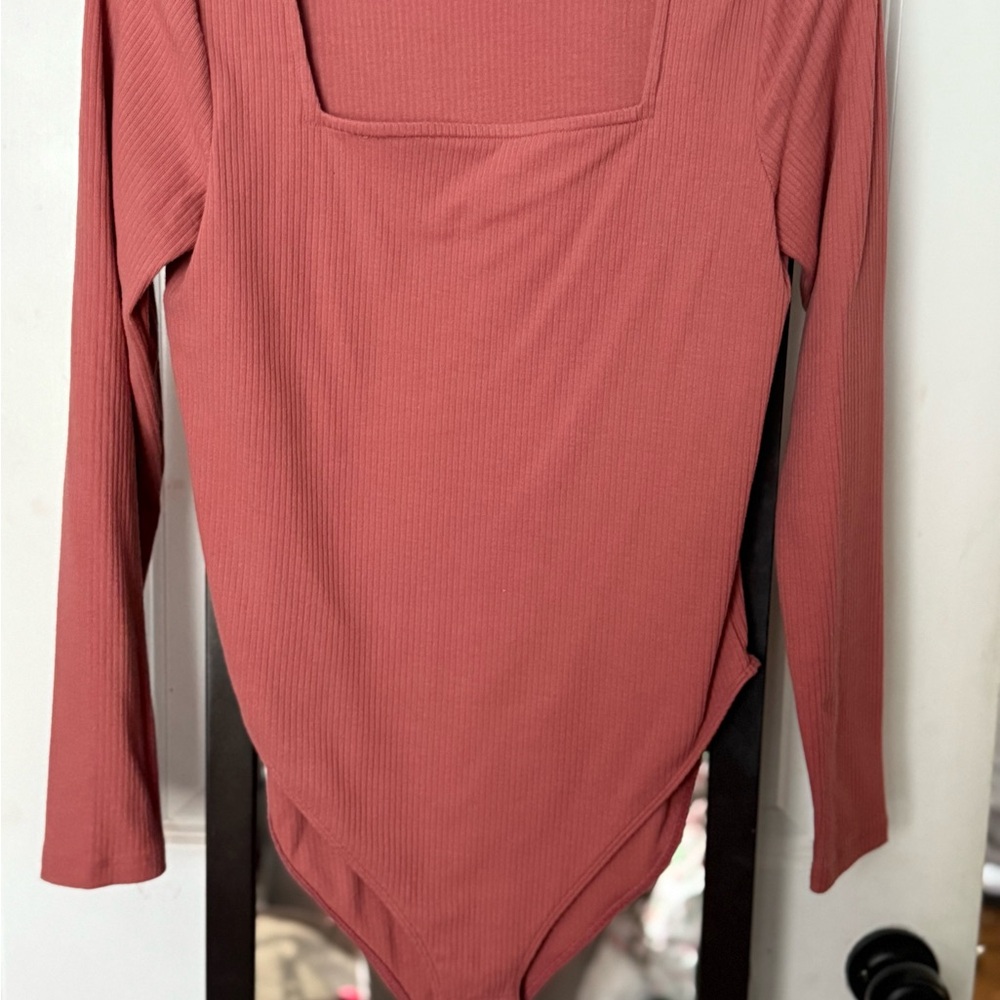 Old Navy Pink Long Sleeve Fitted Bodysuit